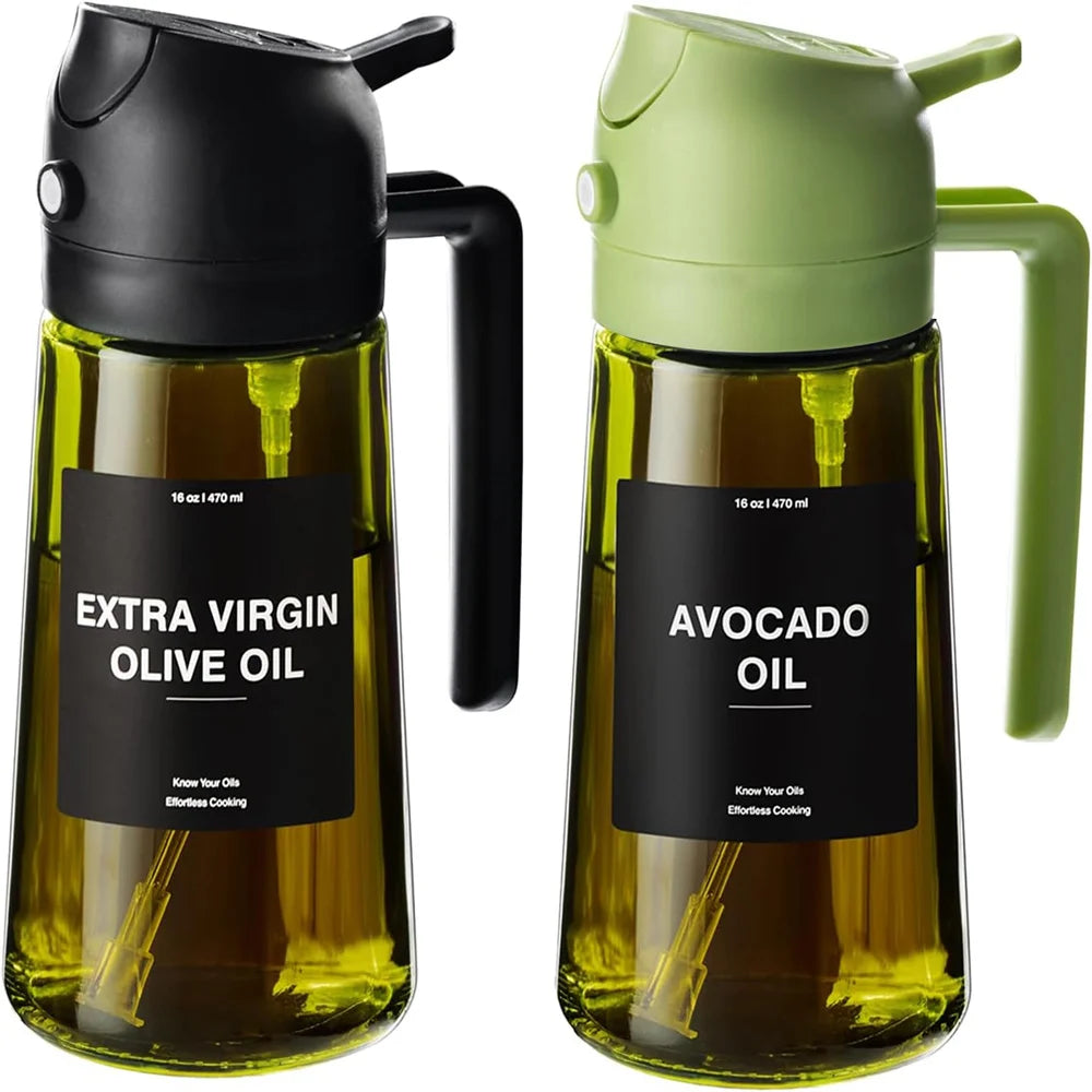 Glass Oil Sprayer Bottle for Air Fryer – 470ml Mist & Pour Dispenser