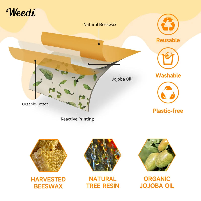Reusable Beeswax Food Wraps Roll – Cut-to-Size Plastic-Free Storage