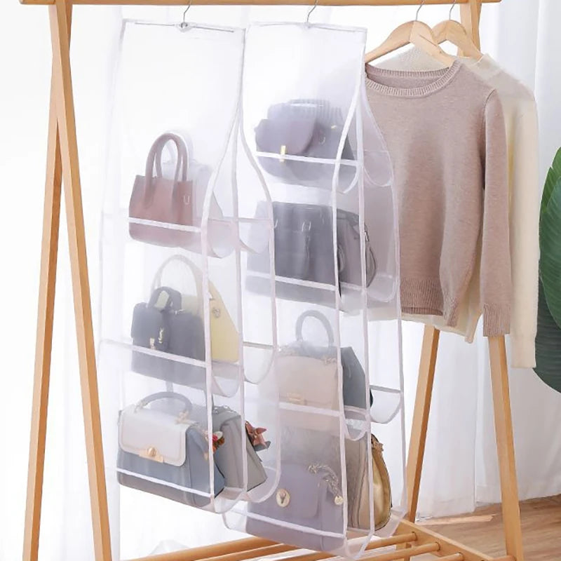 Hanging Handbag Organizer for Wardrobe Closet | Clear Storage Bag