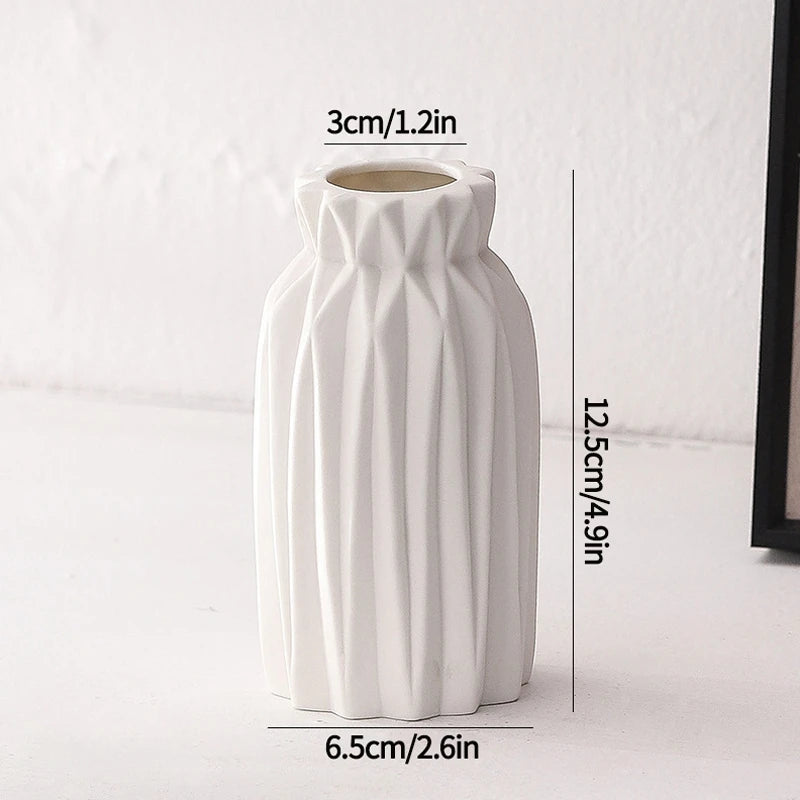 White Ceramic Bud Vase Nordic Minimalist Home Decor