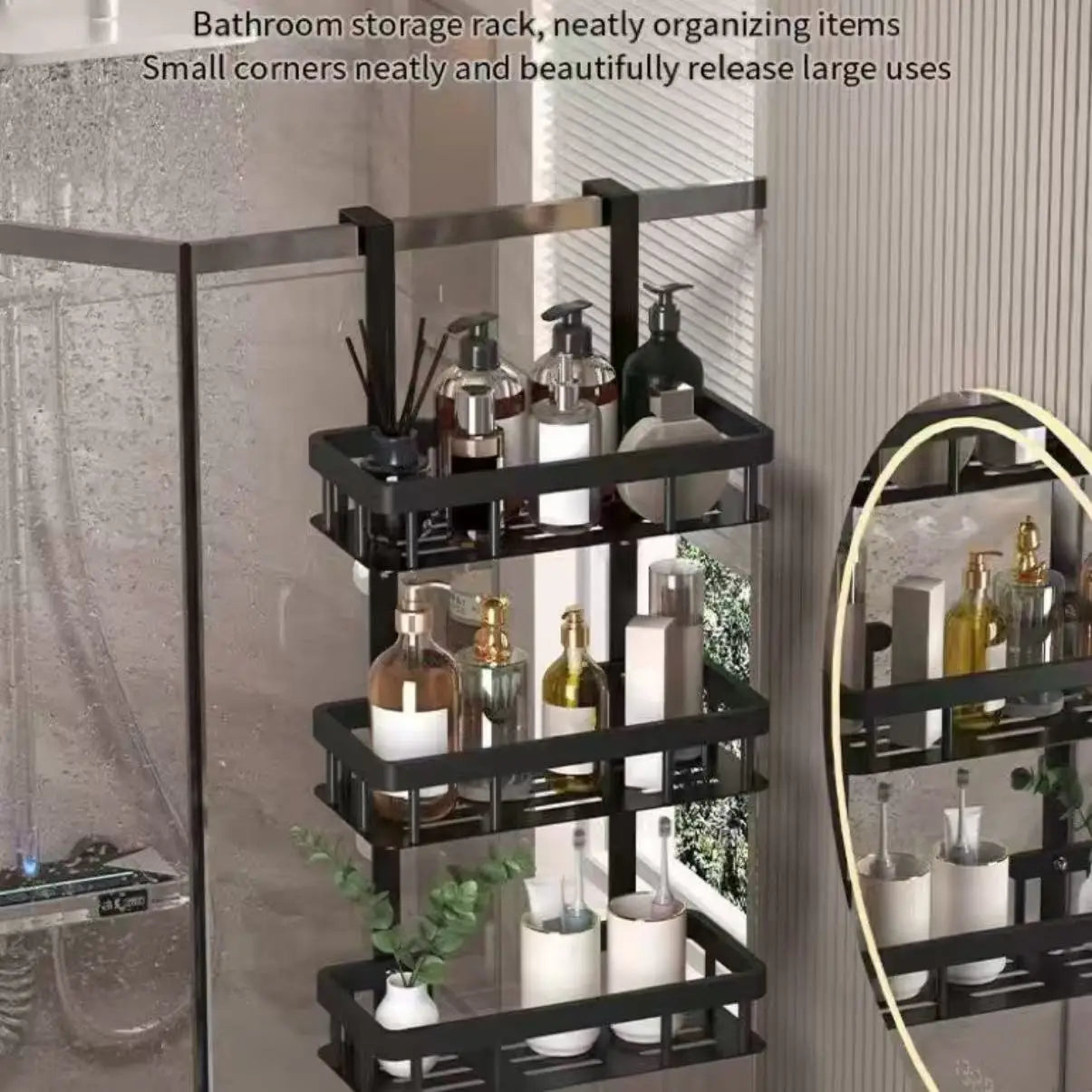 Corner Shower Shelf Wall Mounted 3-Tier Metal Rack