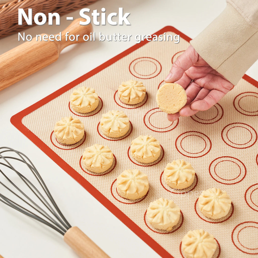 Silicone Baking Mat with Brush & Spatula Set – Non-Stick Reusable Sheets (1, 2 or 4 Pack)