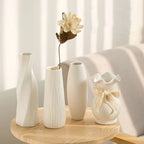 White Ceramic Bud Vase Nordic Minimalist Home Decor