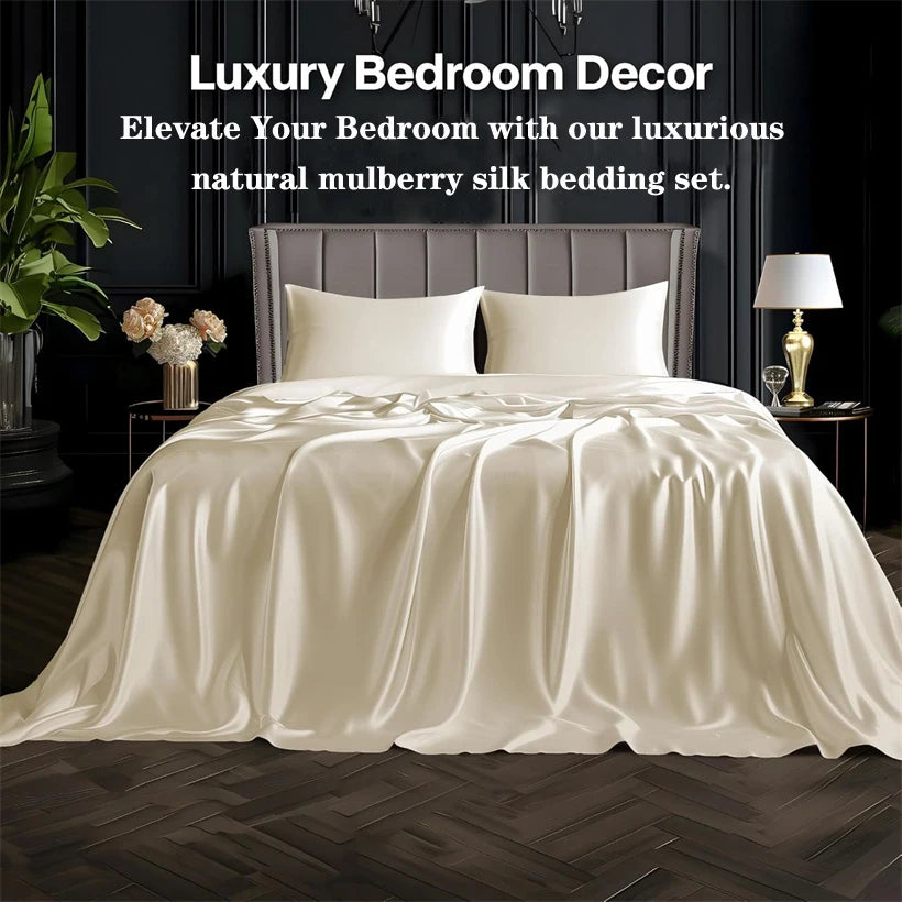 Mulberry Silk Duvet Cover Set 100% Natural Silk Bedding King Queen Single Double