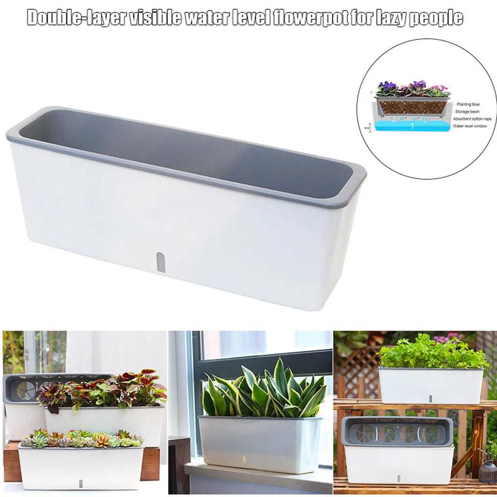 Self Watering Planter Pot with Water Level Indicator for Indoor Plants
