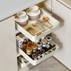 Metal Pull-Out Cabinet Organizer with Slide Rail – No Drill