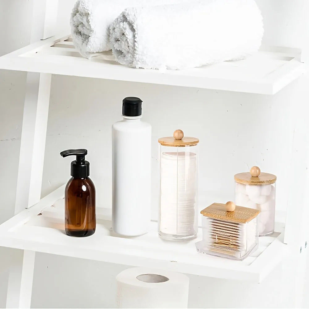 3-Piece Bathroom Organizer Set | Cotton Swab, Cotton Ball & Floss Dispenser