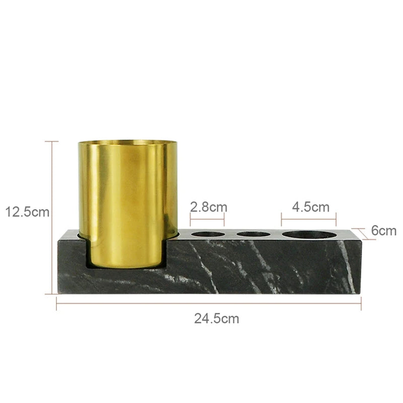 Black Marble Bathroom Accessories Set – Toothbrush Holder, Soap Dispenser & Dish Tray
