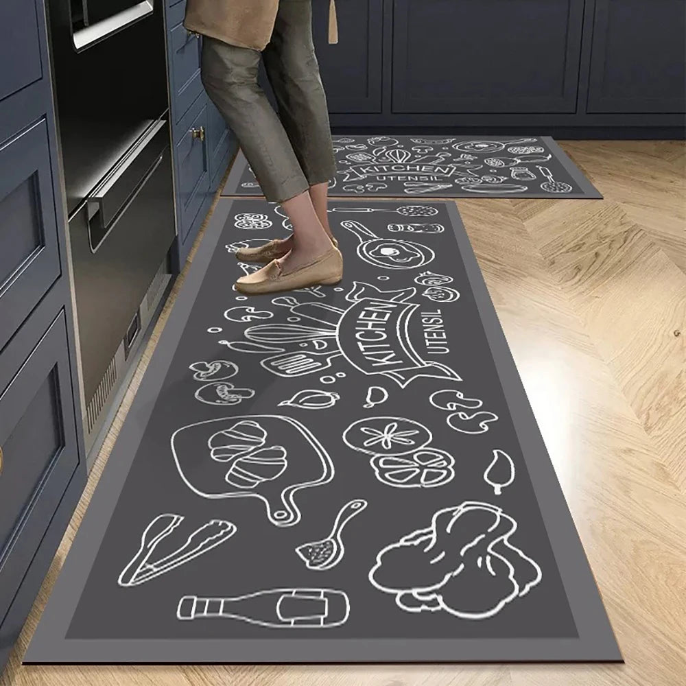 Crystal Velvet Non-Slip Kitchen Runner Rug – Absorbent & Soft