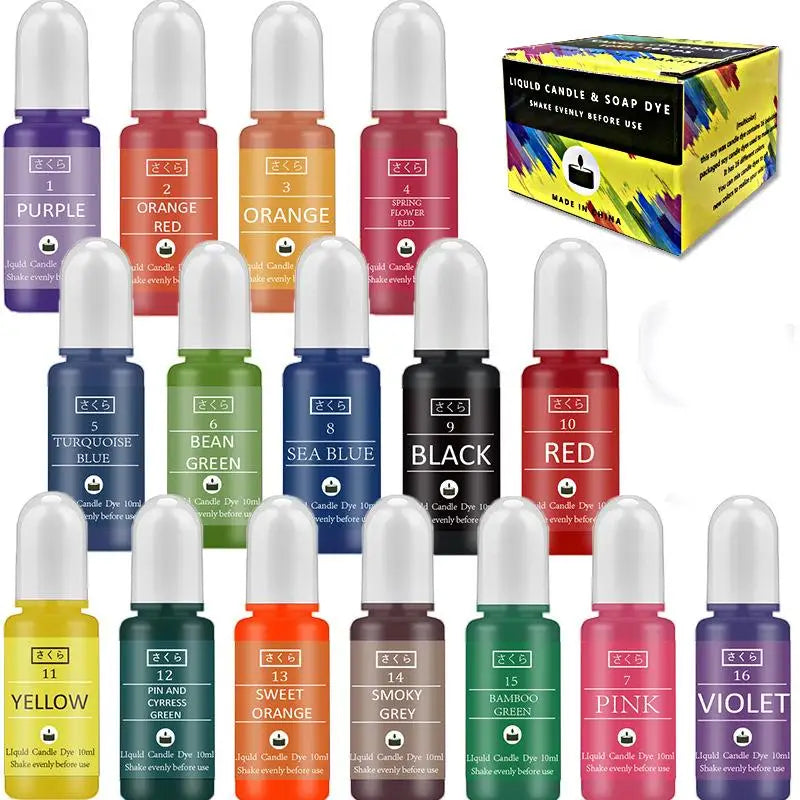 Liquid Candle Dye Set – DIY Candle & Soap Colorant Kit