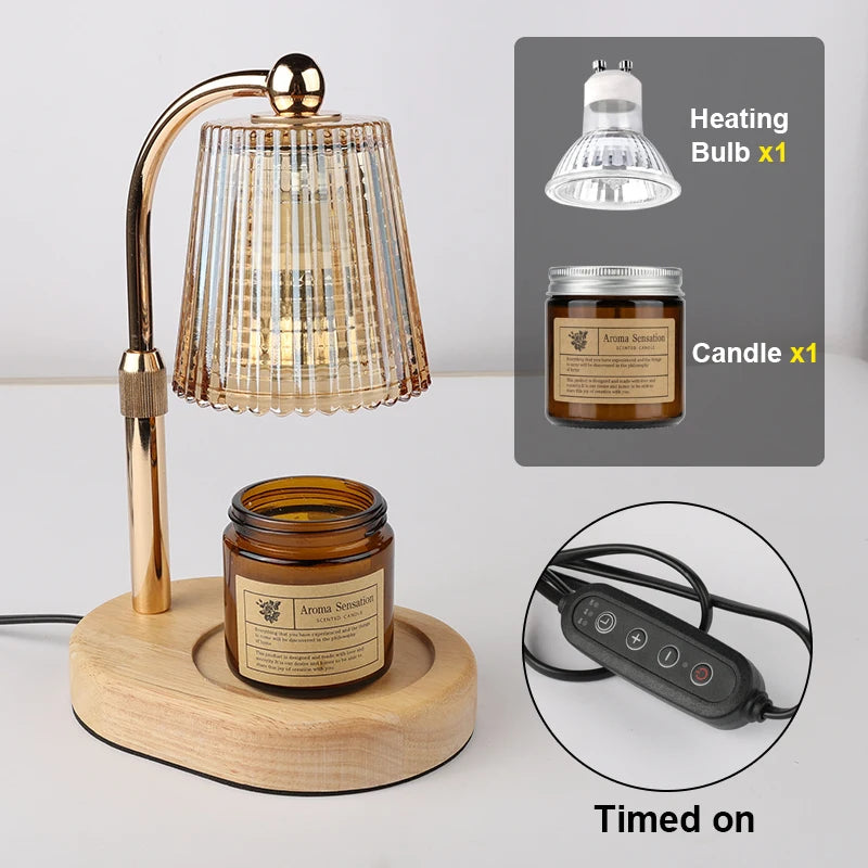Candle Warmer Lamp with Timer and Dimmer - Cozy Bedroom Decor