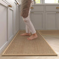 Washable Non-Slip Kitchen Runner Rug Faux Sisal Woven Mat