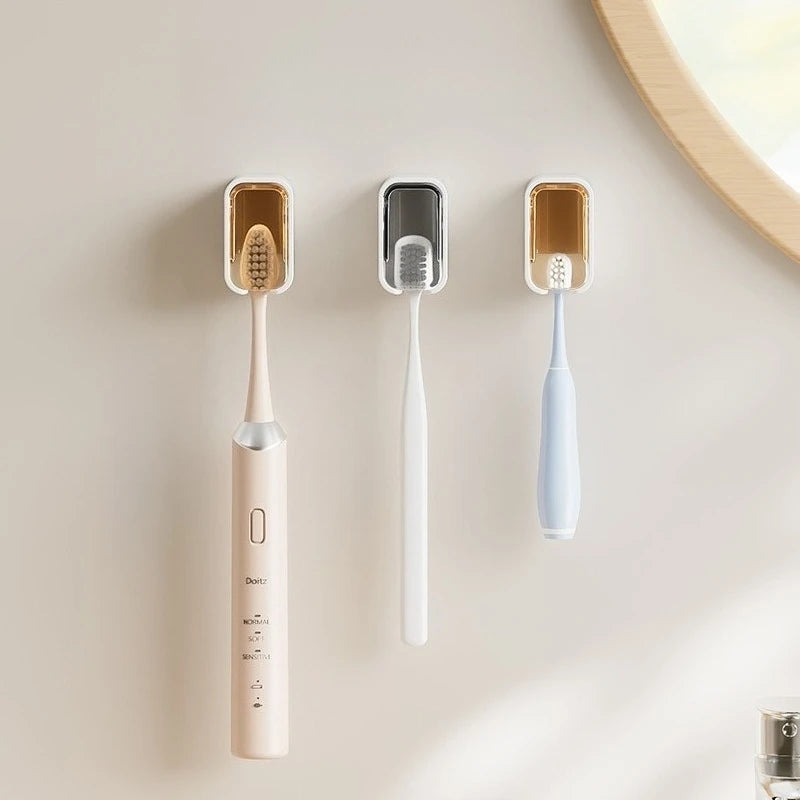 Wall Mounted Toothbrush Holder No Drill Dustproof Set (2, 3 or 4 Pack)