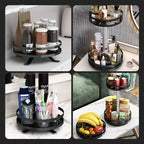 360° Rotating Spice Rack Organizer – Multi-Tier Carbon Steel