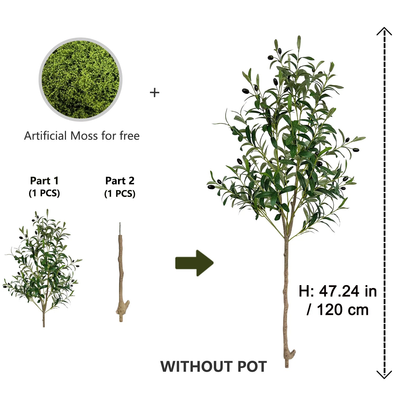Faux Olive Tree Potted Realistic Indoor 4-6ft Artificial Plant