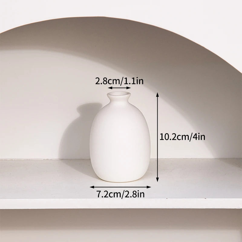White Ceramic Bud Vase Nordic Minimalist Home Decor