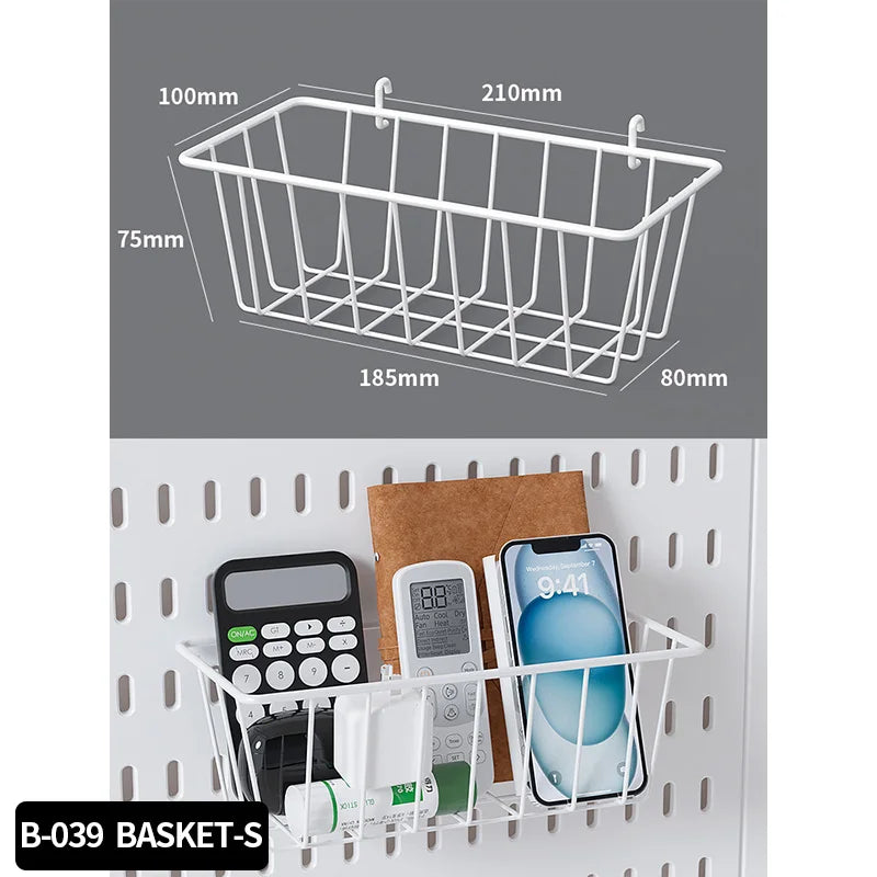 Modular Pegboard Wall Organizer Kit with No-Drill Installation