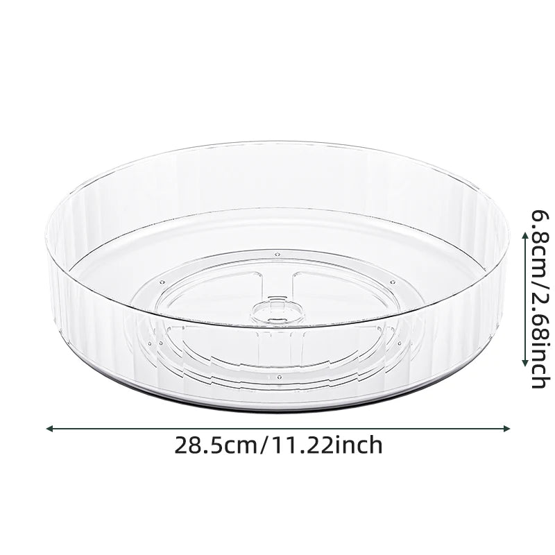 360° Rotating Lazy Susan Organizer – Clear Turntable for Fridge & Pantry