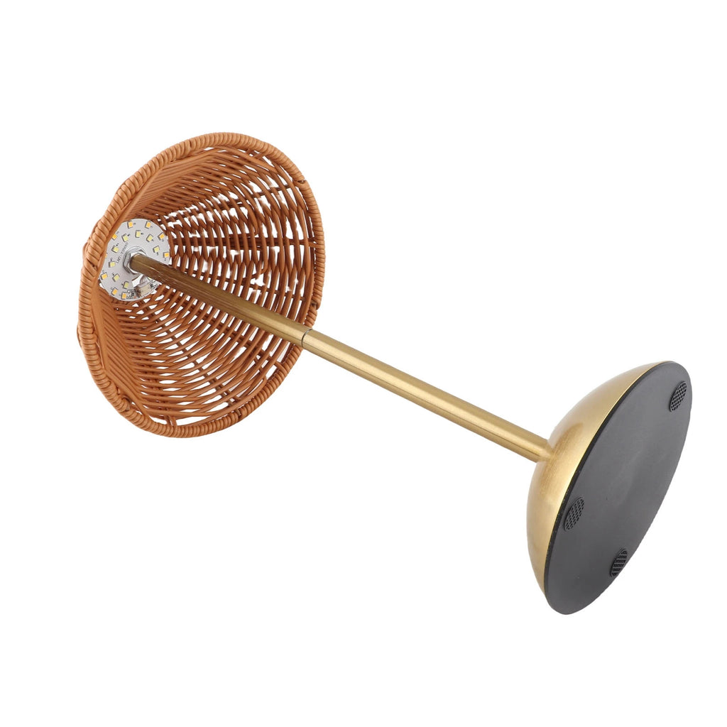 Rechargeable Rattan Table Lamp Dimmable LED Bedside Reading Light