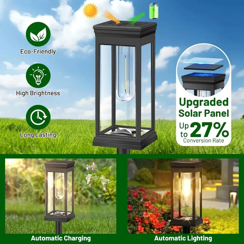 Solar Pathway Lights Outdoor Waterproof Set LED Landscape Lamps for Yard Garden Walkway