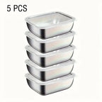 Stainless Steel Meal Prep Containers – 5-Piece Stackable Set