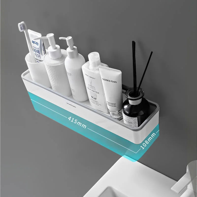 Over Toilet Storage Rack Wall Mounted No Drill White Shelf Organizer