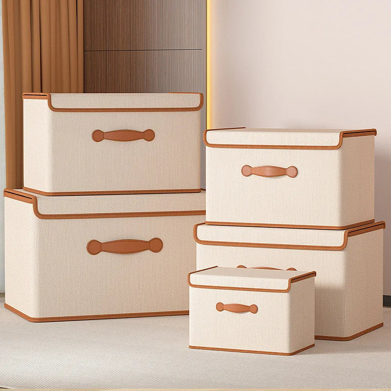 Clothes Storage Box With Lid Wardrobe Organizer for Blankets Underwear