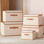Clothes Storage Box With Lid Wardrobe Organizer for Blankets Underwear
