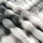 Gradient Bubble Fleece Throw Blanket – Soft Plush Faux Rabbit Fur