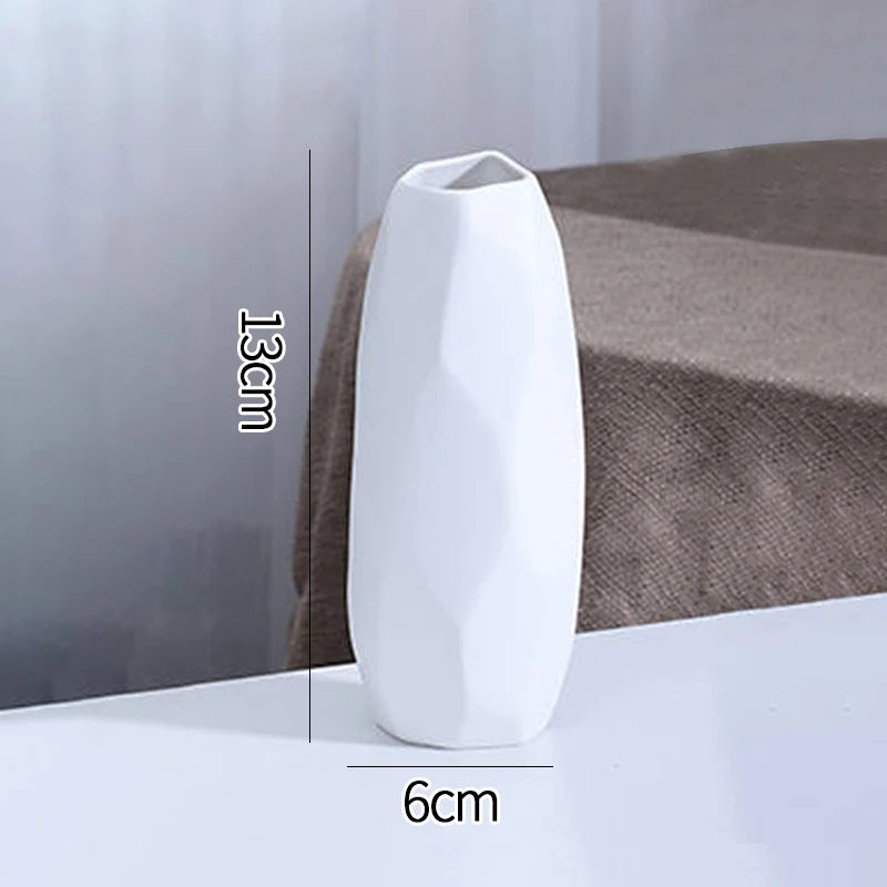 White Ceramic Bud Vase Nordic Minimalist Home Decor