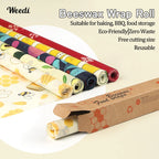 Reusable Beeswax Food Wraps Roll – Cut-to-Size Plastic-Free Storage