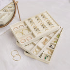 Velvet Jewelry Box Tray Drawer Organizer for Rings Earrings Necklaces Bracelets