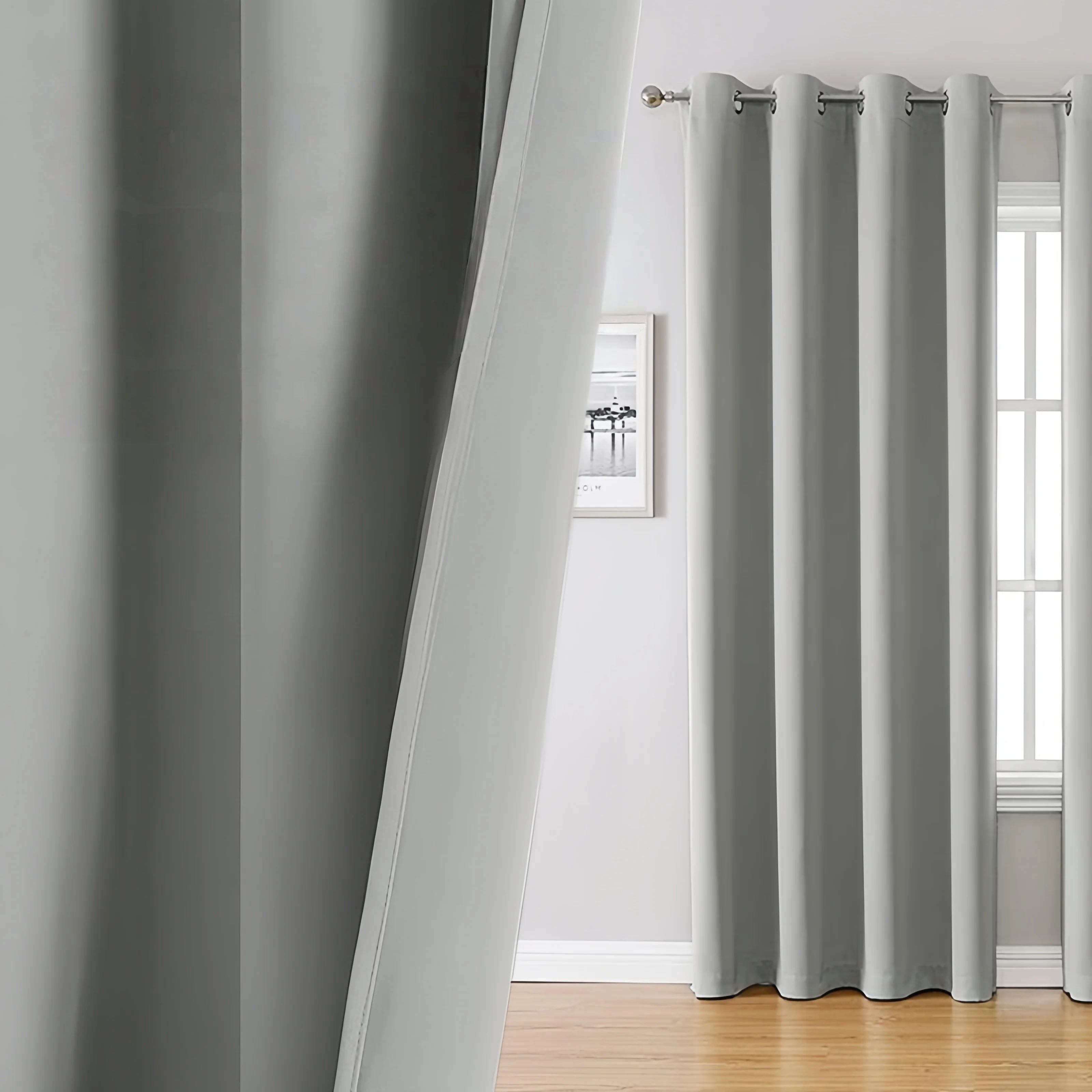 Blackout Thermal Insulated Curtains with Inner Lining, Noise Reduction Drapes for Bedroom & Balcony