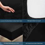 400TC 100% Cotton Fitted Sheet Soft Breathable Deep Pocket Single Double Queen King