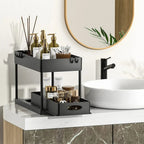 2-Tier Under Sink Organizer with Sliding Baskets and Hooks