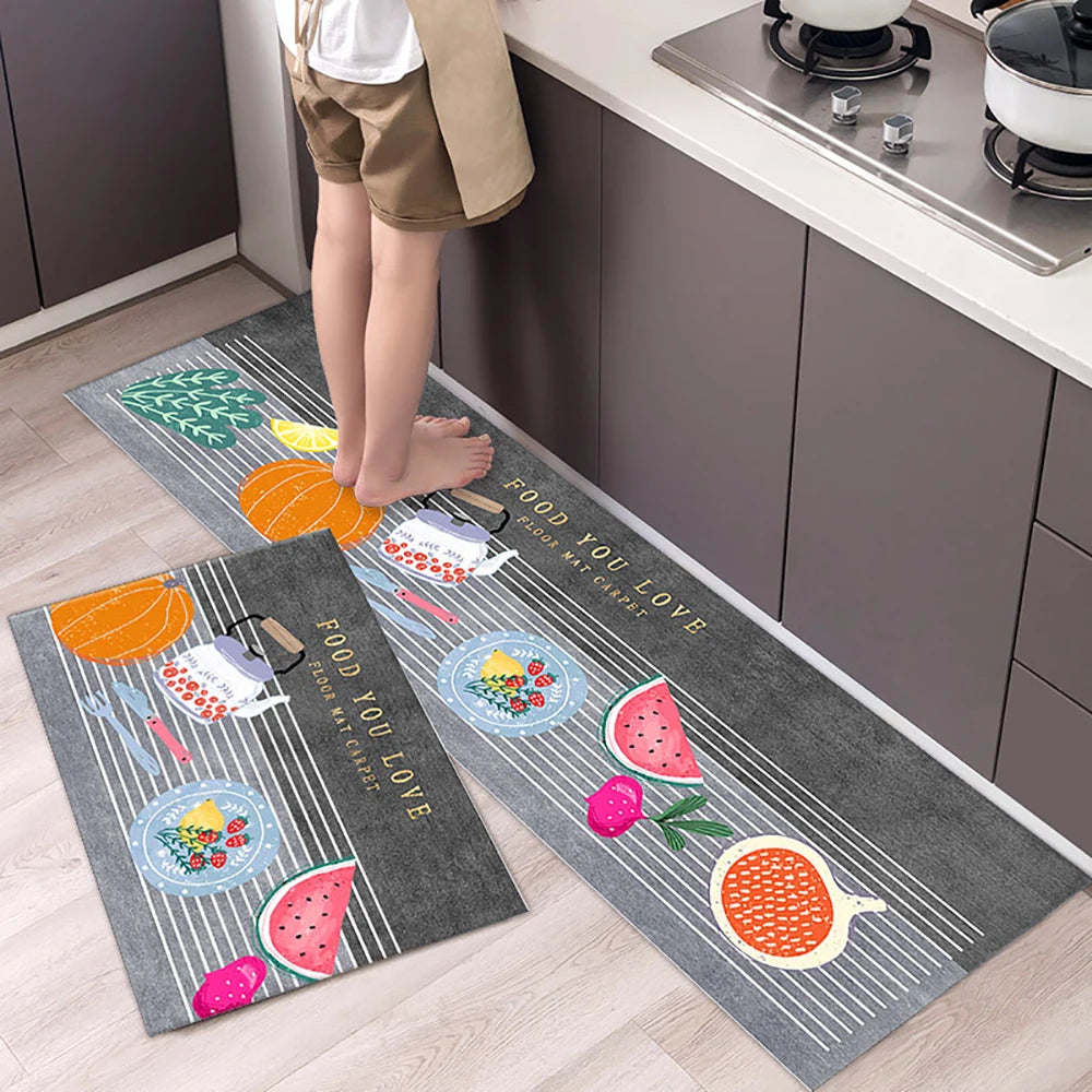 Crystal Velvet Non-Slip Kitchen Runner Rug – Absorbent & Soft