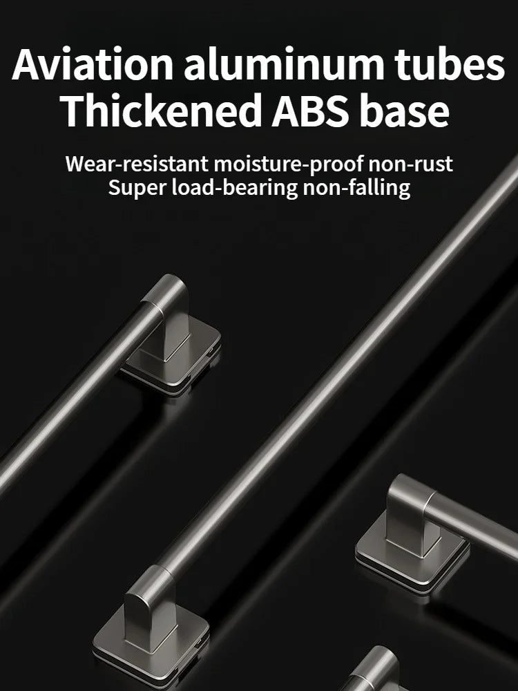 No Drill Towel Bar Wall Mounted Self Adhesive Bathroom Rack