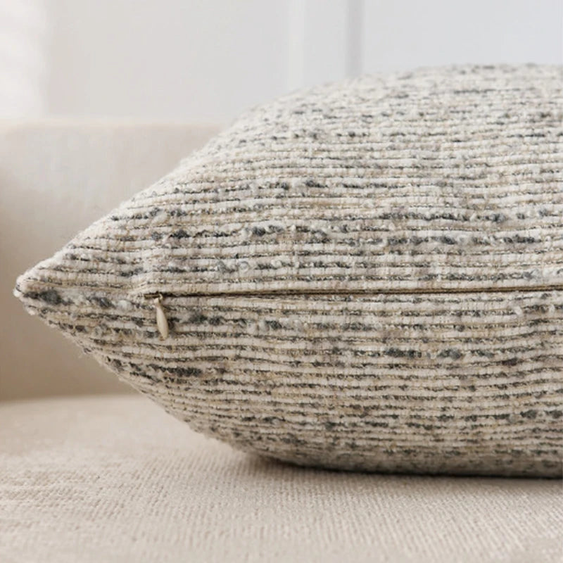 Chenille Striped Throw Pillow Covers for Sofa, Couch & Bed