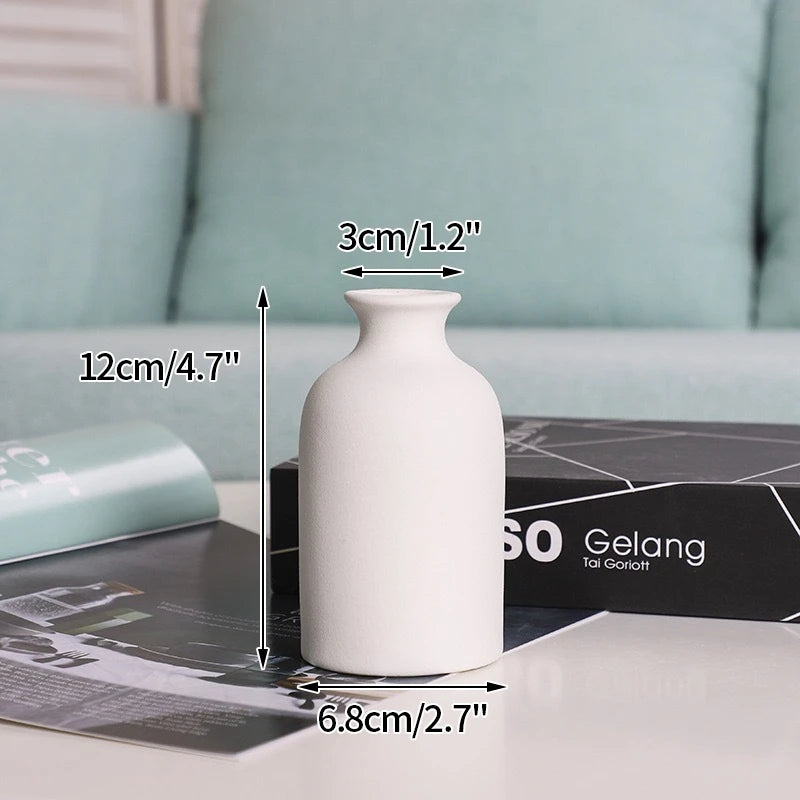 White Ceramic Bud Vase Nordic Minimalist Home Decor