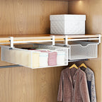 Pull-Out Wardrobe Basket Hanging Closet Organizer – No Drill