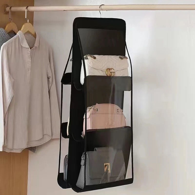 Hanging Handbag Organizer for Wardrobe Closet | Clear Storage Bag