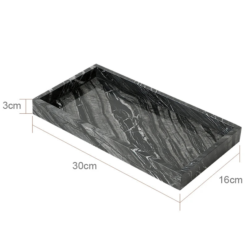 Black Marble Bathroom Accessories Set – Toothbrush Holder, Soap Dispenser & Dish Tray