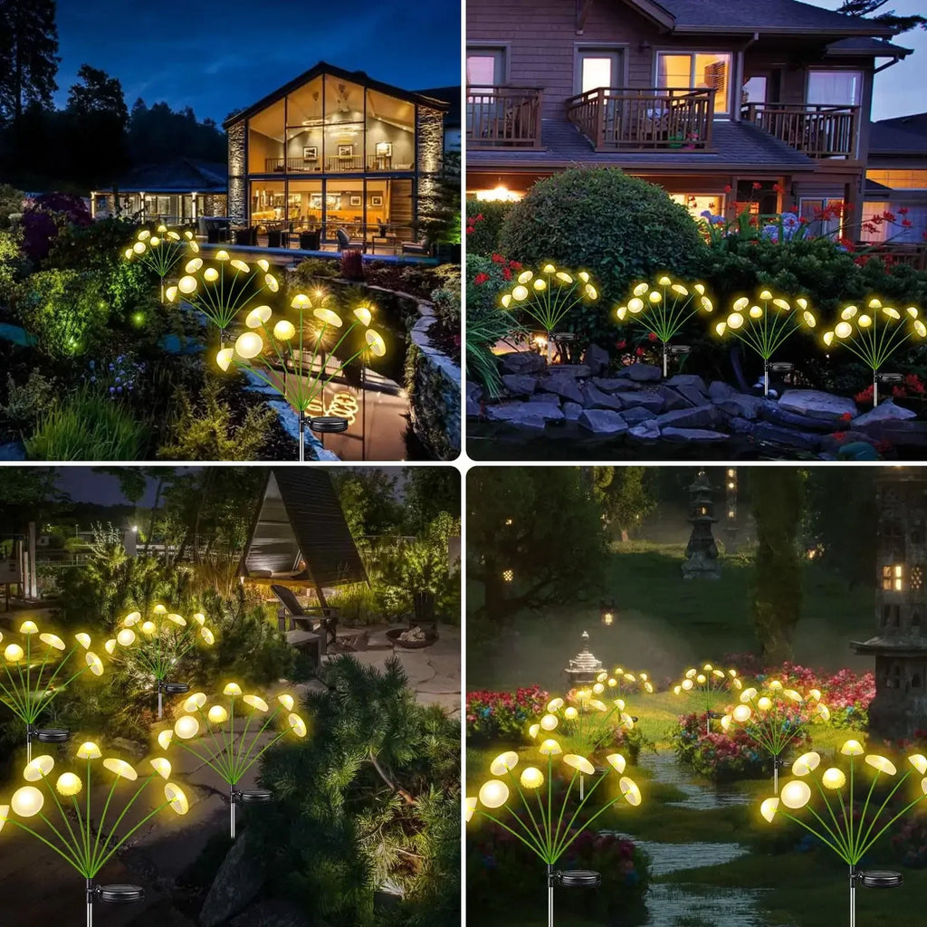 Solar Jellyfish Mushroom Lights Outdoor Garden Yard Decor LED Set