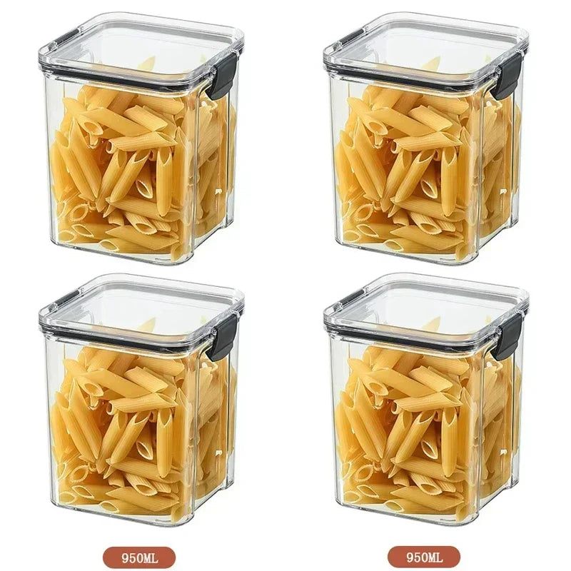 Stackable Fridge Organizer Bins – Airtight Storage Jars (Set of 2 or 4)