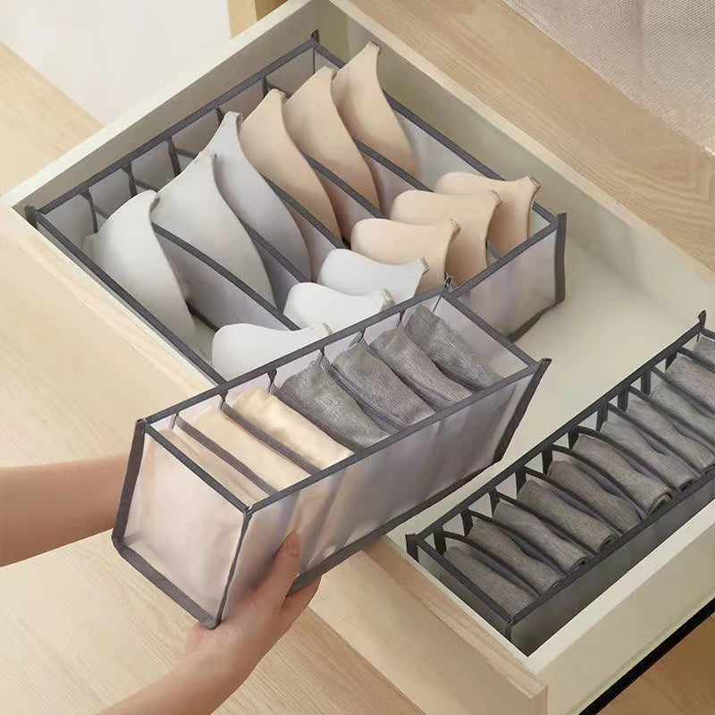 Underwear Drawer Organizer with Compartments for Bras, Socks & Underwear
