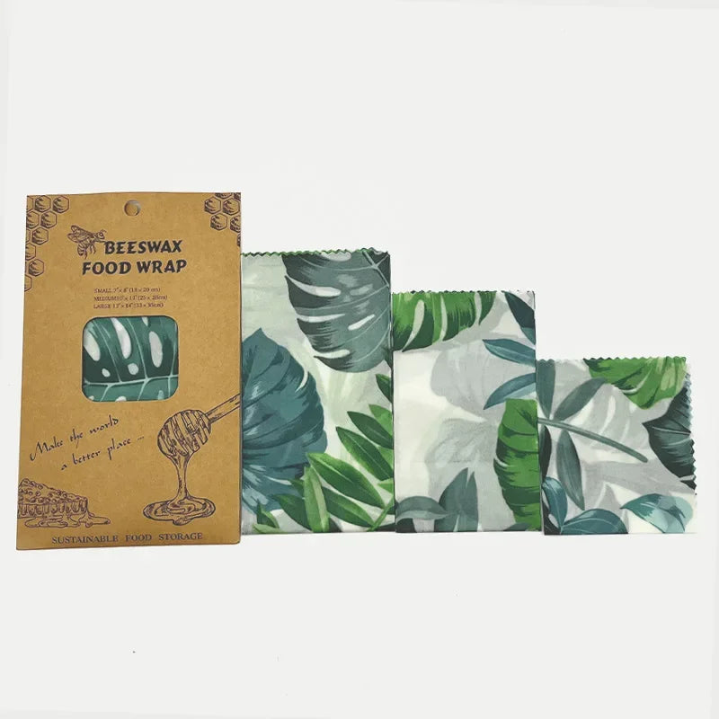 Reusable Beeswax Food Wraps – Organic Set of 3 Sizes