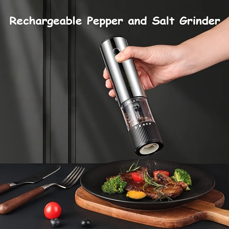 Electric Salt & Pepper Grinder Set – Rechargeable, Adjustable Coarseness