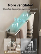 No Drill Towel Bar Wall Mounted Self Adhesive Bathroom Rack