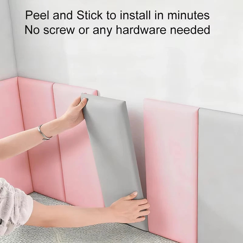 3D Wall Padding Peel Stick Upholstered Panels | Kids Room & Queen Headboard Protection | 5-Pack