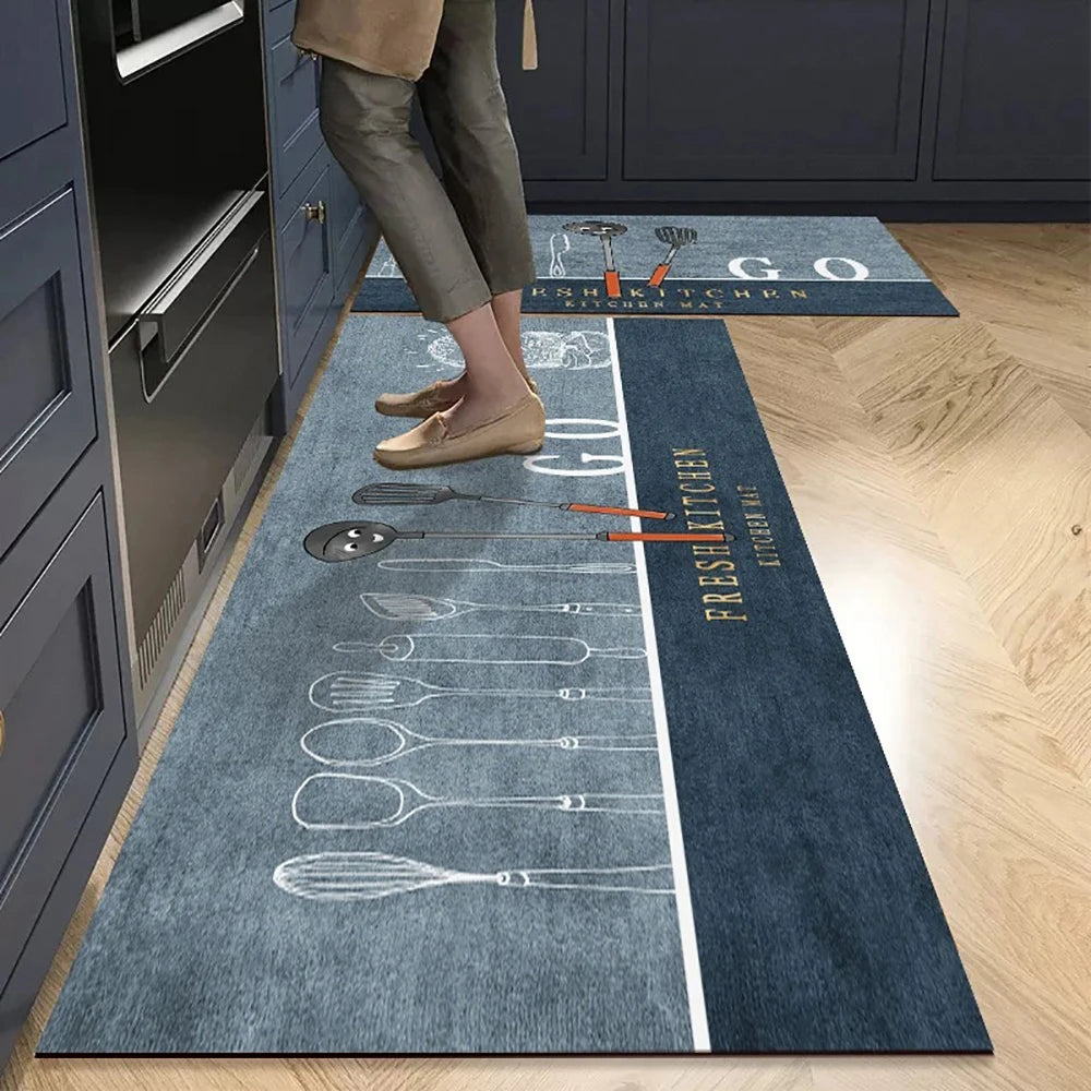 Crystal Velvet Non-Slip Kitchen Runner Rug – Absorbent & Soft